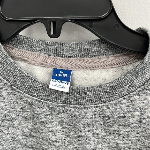 NWT - Old Navy Kids Unisex Crew-Neck Sweatshirt, Heather gray - Size XL (14-16) - Picture 7 of 9